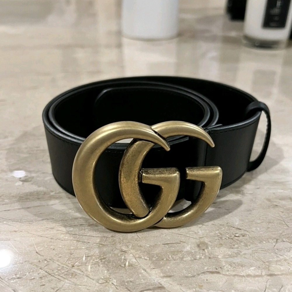 Gucci Black Leather Belt, 90 cm, Size M - Picture 2 of 4